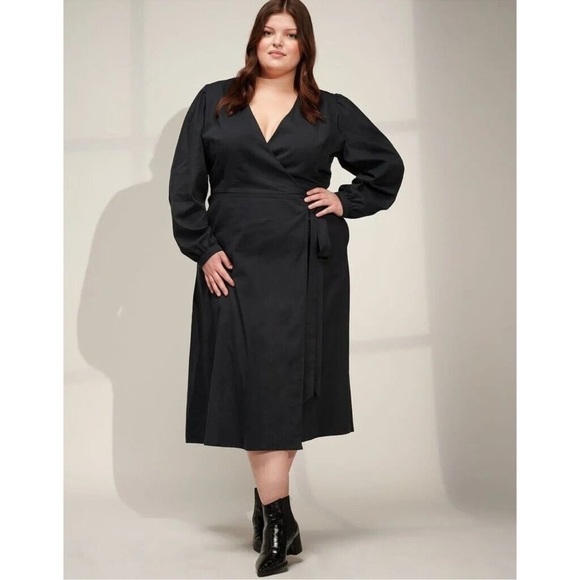 NWT Reece Long Sleeve Midi Wrap Dress, Small - Picture 4 of 5